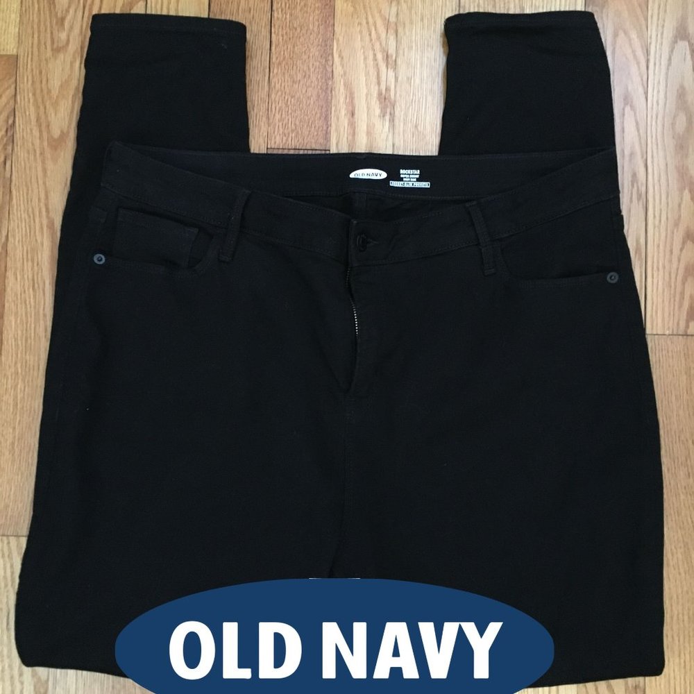 Old Navy Black Rockstar Super Skinny High Rise 18